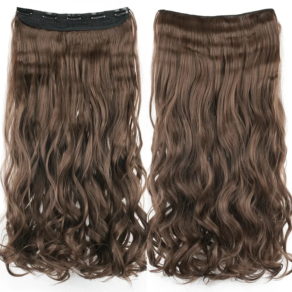 Wavy Clip-In Synthetic Hair Extensions for Instant Volume