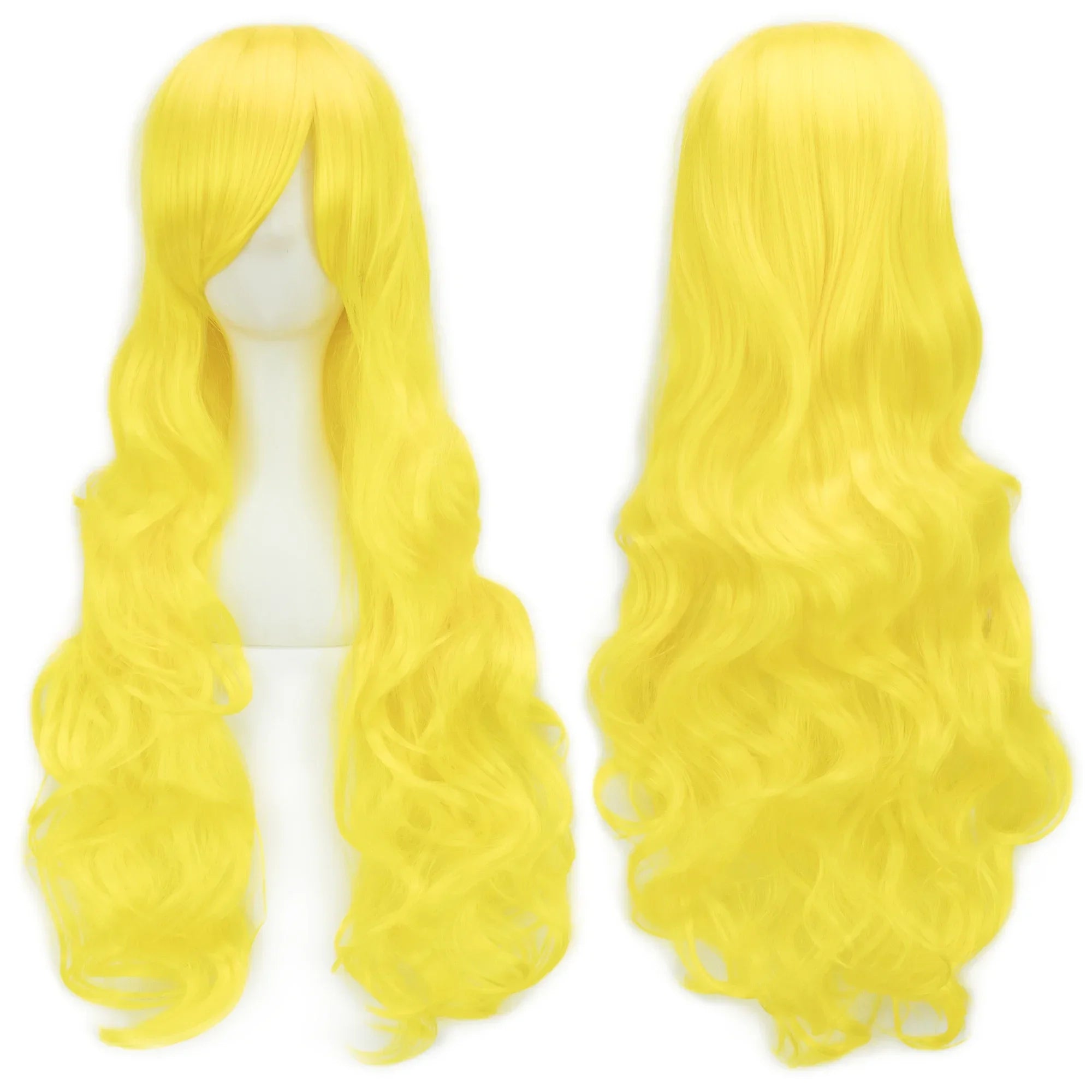 Long Curly Heat-Resistant Synthetic Cosplay Wig for Costume Parties - 34