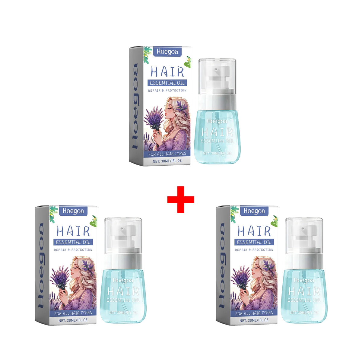 Lavender Essential Hair Oil for Frizz Control and Split End Repair