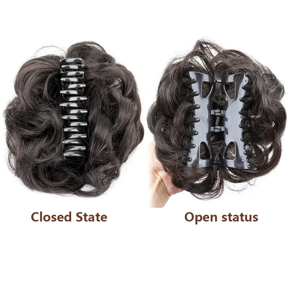 Messy Wavy Bun Hair Extension with Claw Clip for Instant Volume - 2