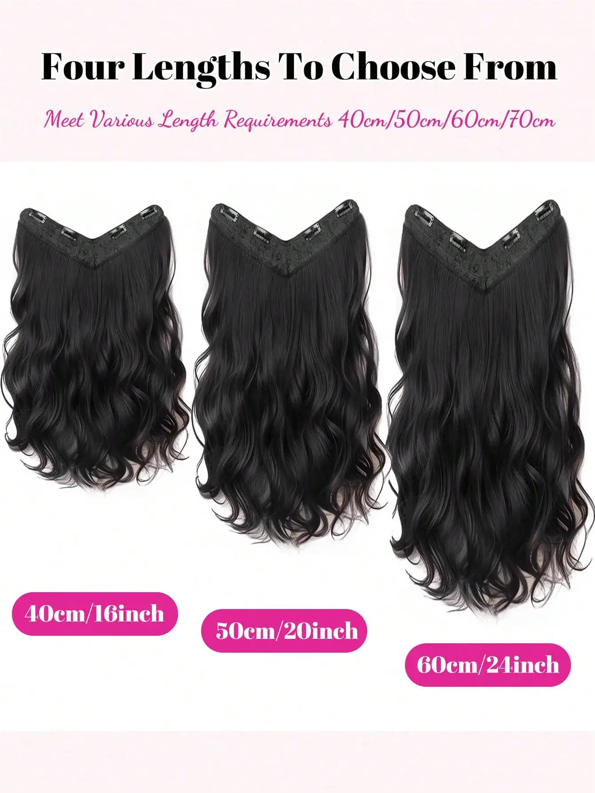 V-Shaped Long Wavy Clip-In Hair Extensions