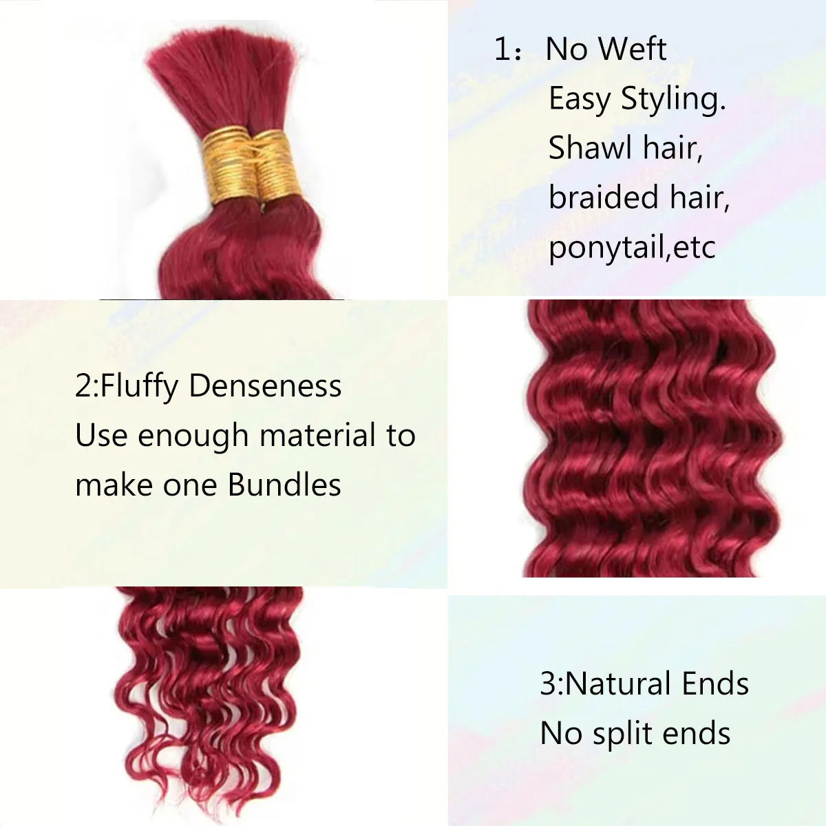 18-Inch Deep Wavy Synthetic Crochet Braiding Hair Extensions - 4