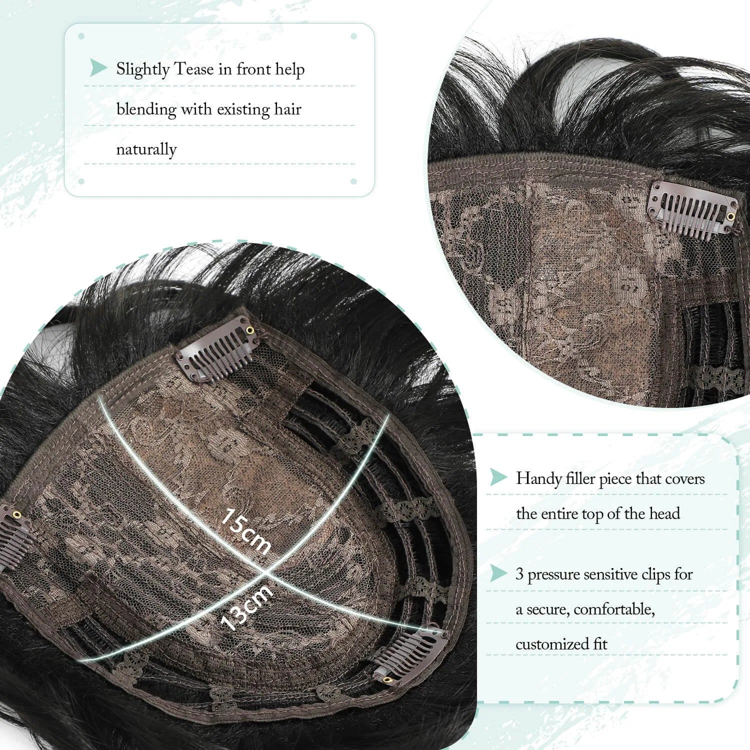 Short Pixie Cut Hair Topper for Thinning Hair - 3