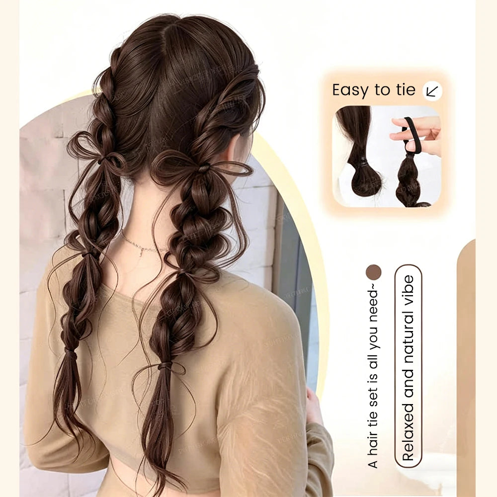 Braided Bow Ponytail Extensions for Stylish Daily Hairstyles