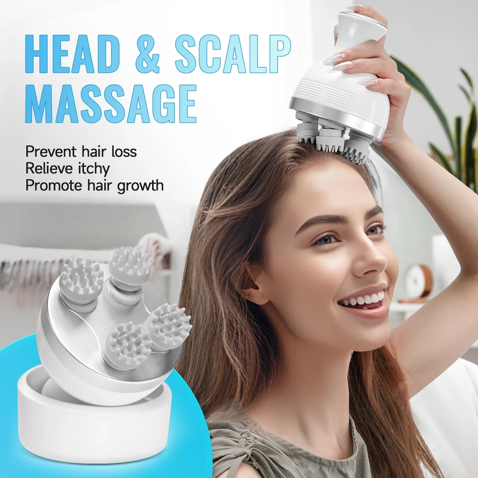 Electric Waterproof Scalp and Body Massager for Stress Relief - 1