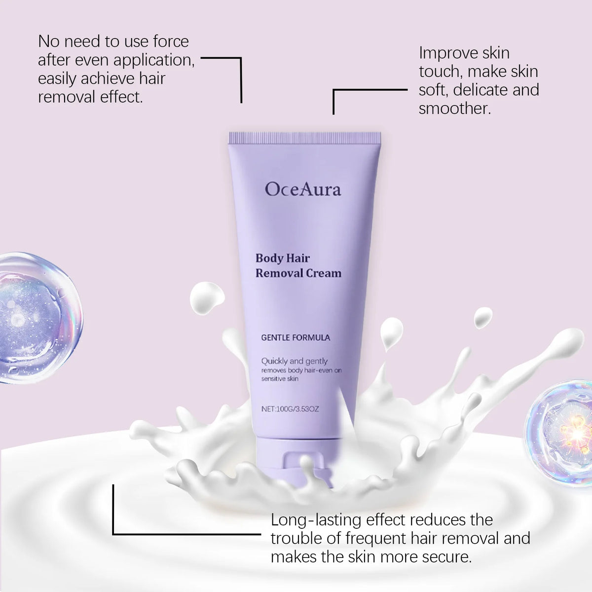 Painless Gentle Hair Removal Cream for Full Body and Sensitive Skin