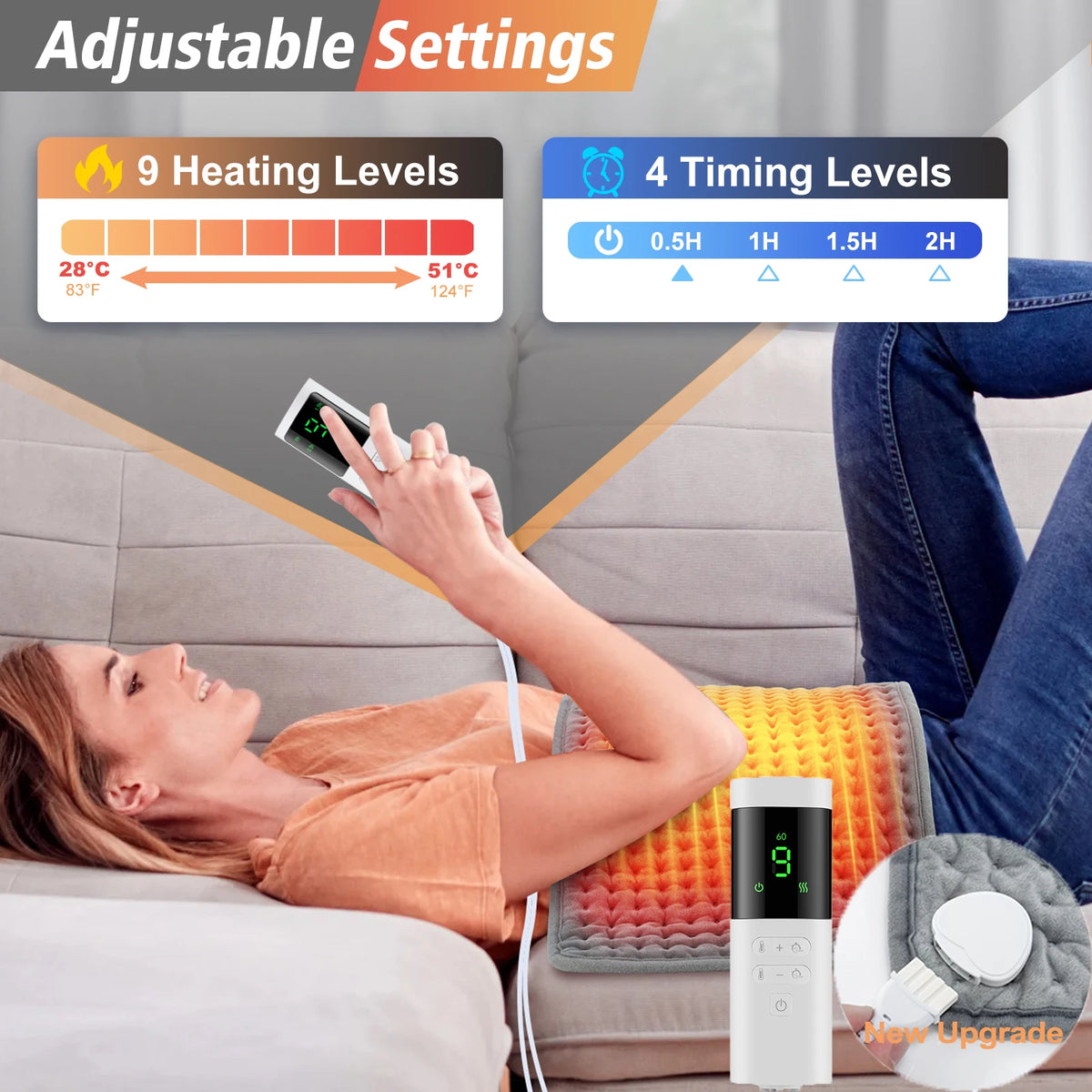 Electric Heating Pad for Pain Relief and Warmth at Home or Office