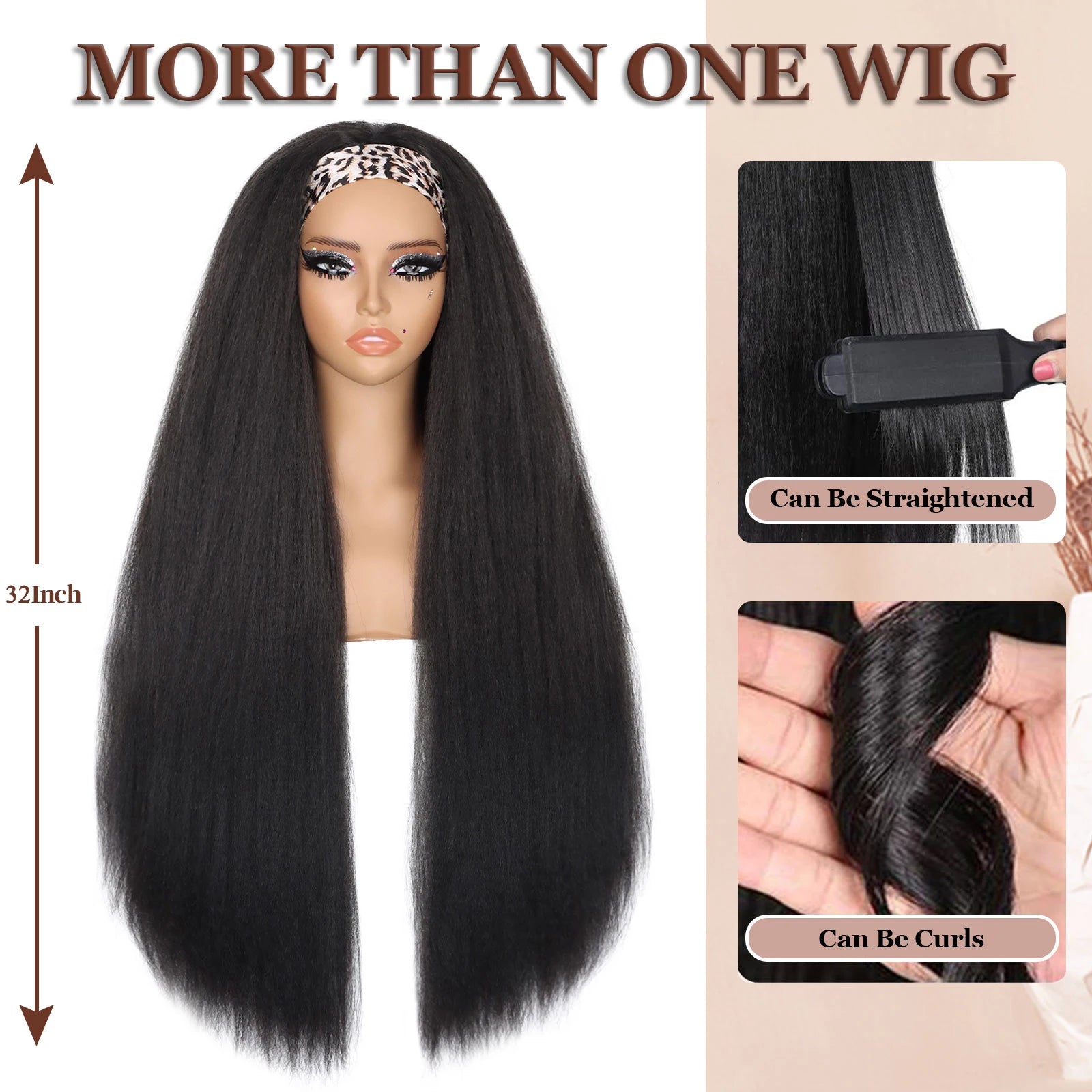 Long Yaki Straight Headband Wig for Easy Daily Styling - 3
