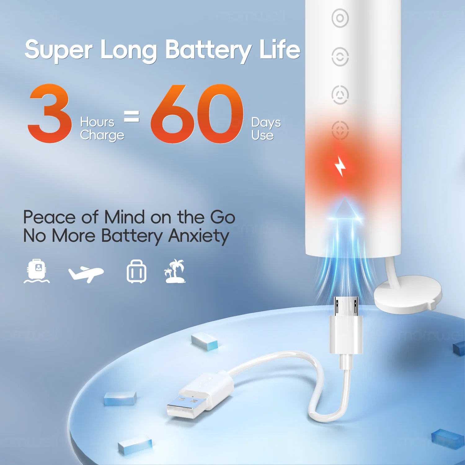 Rechargeable Sonic Electric Toothbrush for Deep Cleaning and Whitening - 2