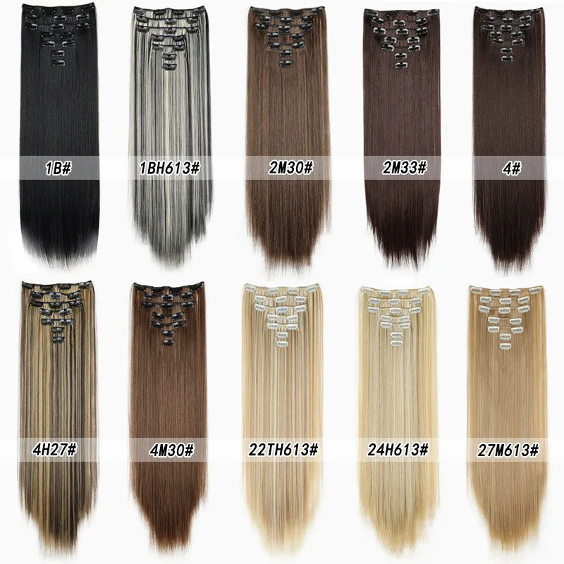 Straight Clip-In Hair Extensions for Instant Length and Volume