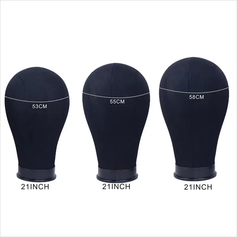 Professional Canvas Block Mannequin Head for Wig Styling - 2
