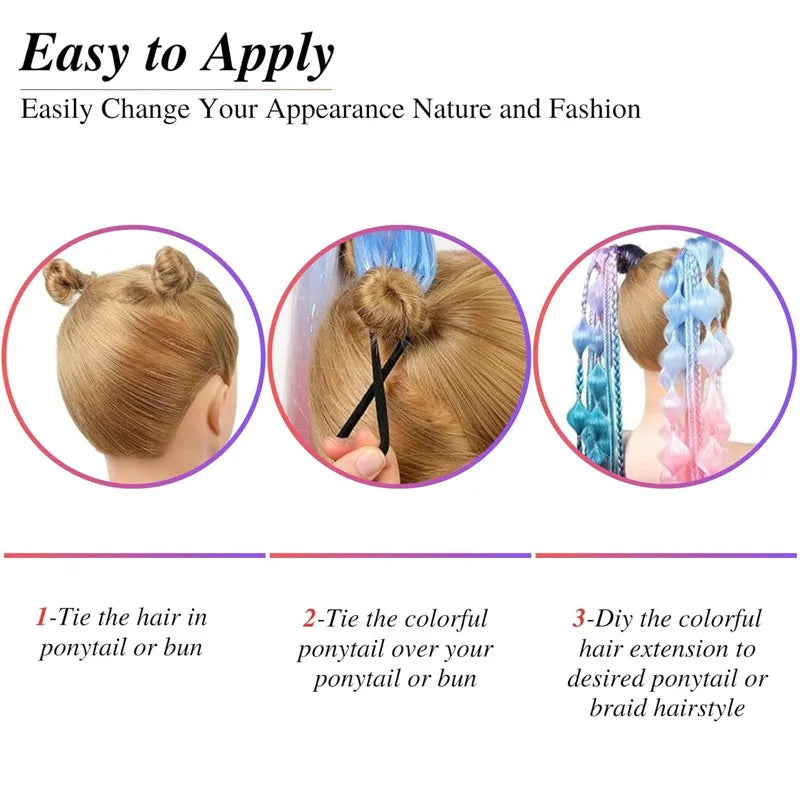Ombre Bubble Ponytail Extension for Y2K Party Hairstyles