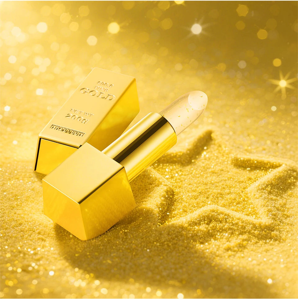 Color Changing Gold Flake Lip Balm for Hydration and Natural Pink Tint - 19