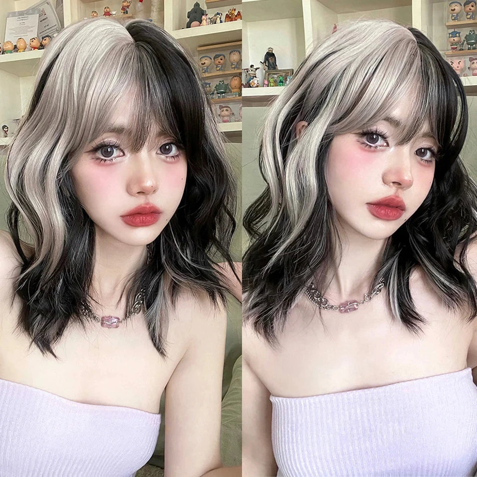 Long Straight Synthetic Wig with Bangs for Cosplay and Parties - 67