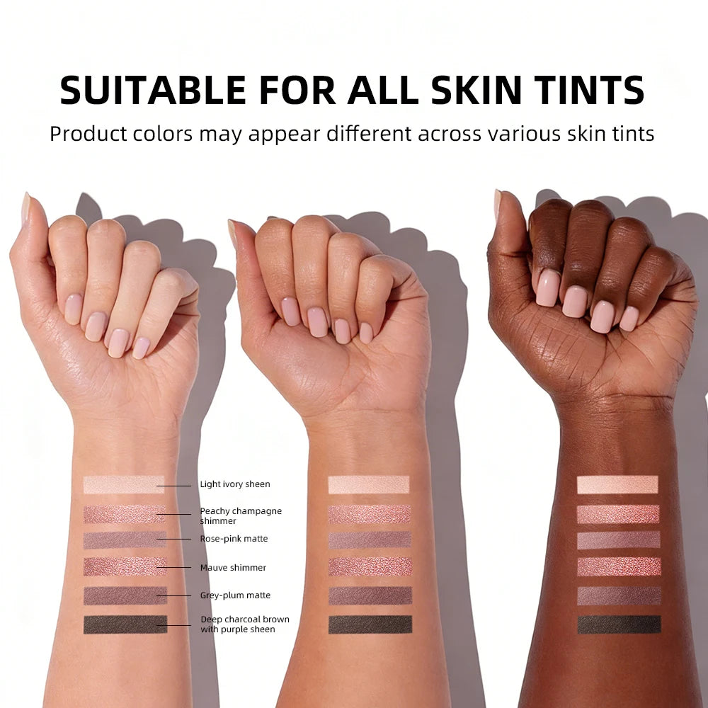 Neutral Matte and Shimmer Eyeshadow Palette for Daily Makeup - 6