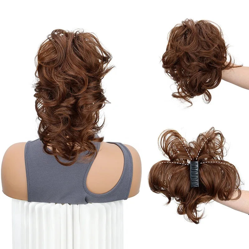 12-Inch Short Curly Claw Clip Ponytail Hair Extension - 10