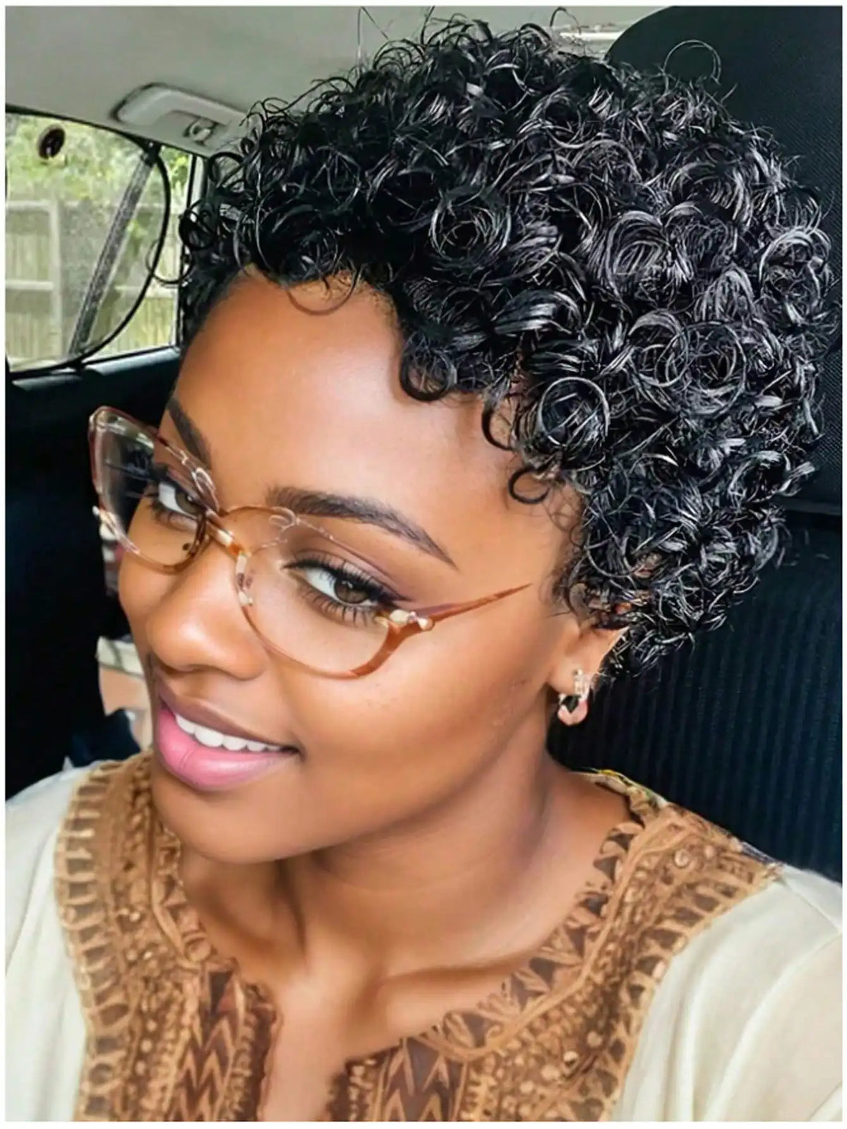 Short Curly Pixie Cut Synthetic Wig for Daily Wear