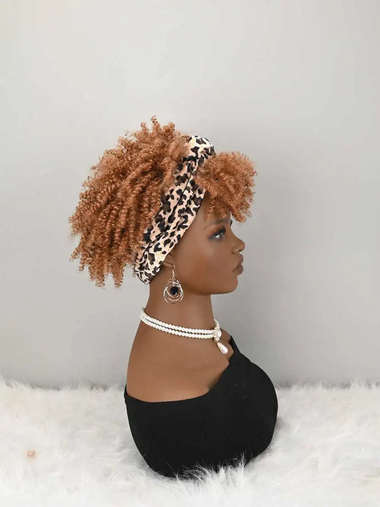 Short Afro Kinky Curly Headband Wig for Daily Styling