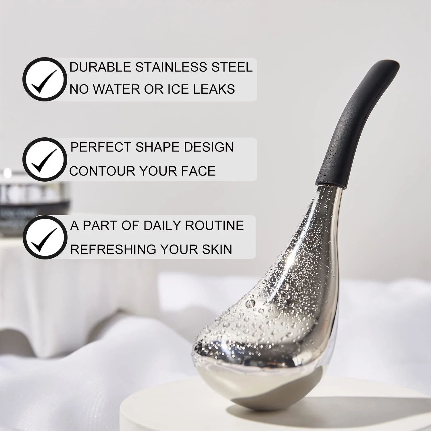 Stainless Steel Cooling Facial Globes for Puffy Eyes and Pore Tightening - 2