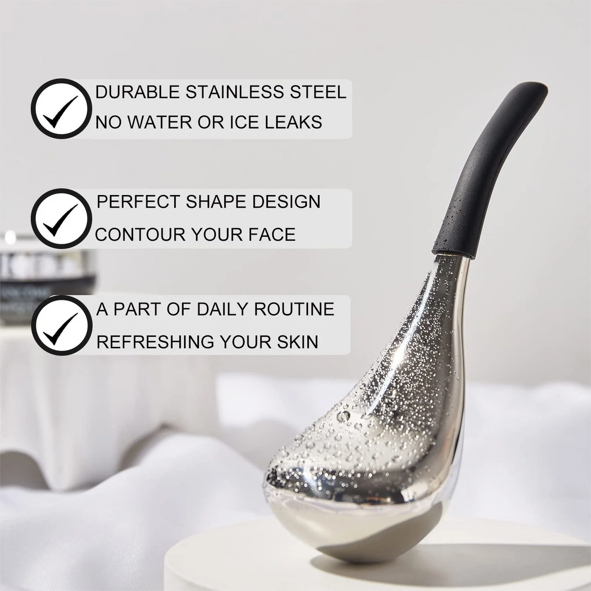 Stainless Steel Cooling Facial Globes for Puffy Eyes and Pore Tightening