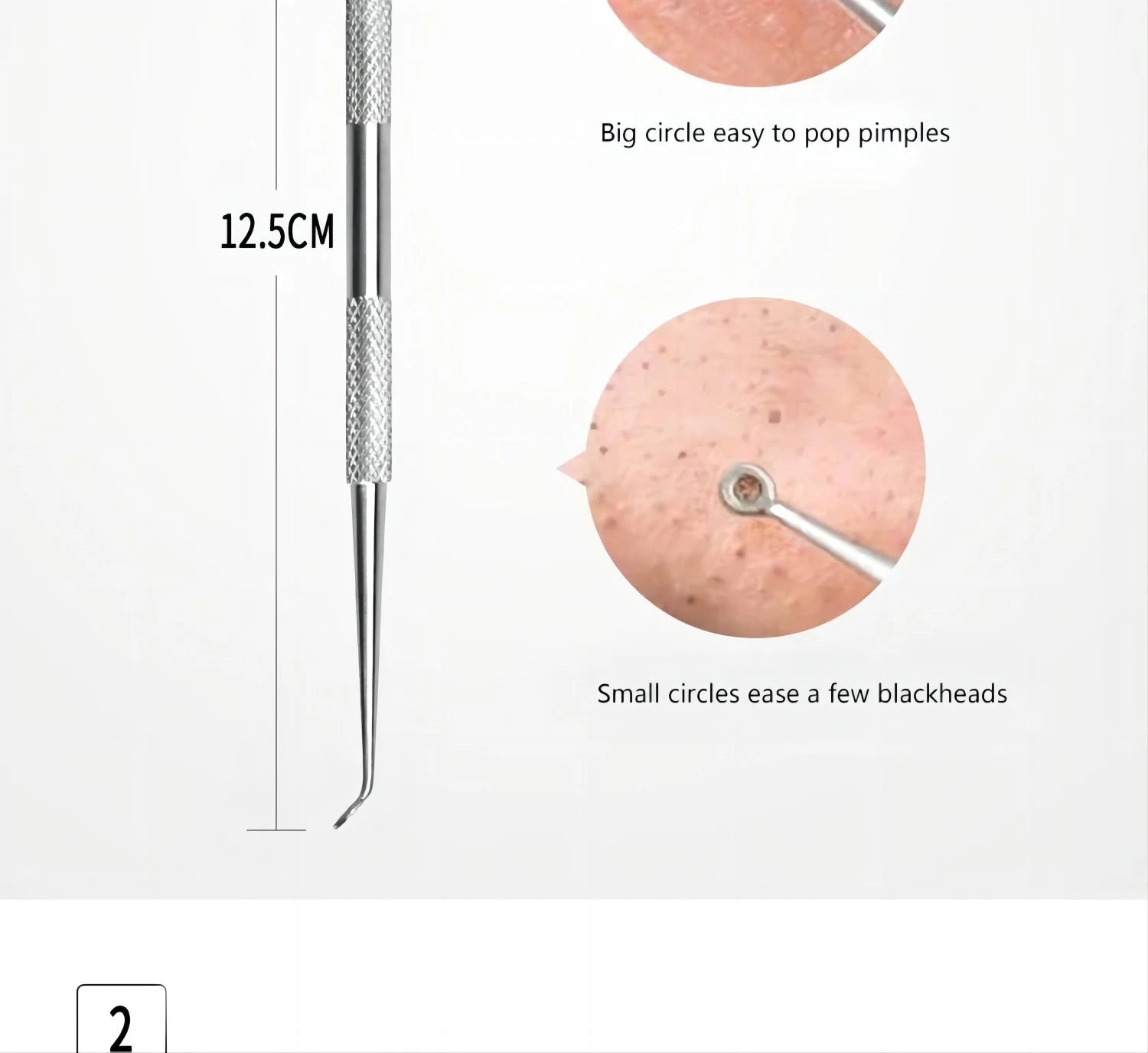 Professional Stainless Steel Blackhead and Pimple Extractor Tool Kit - 12