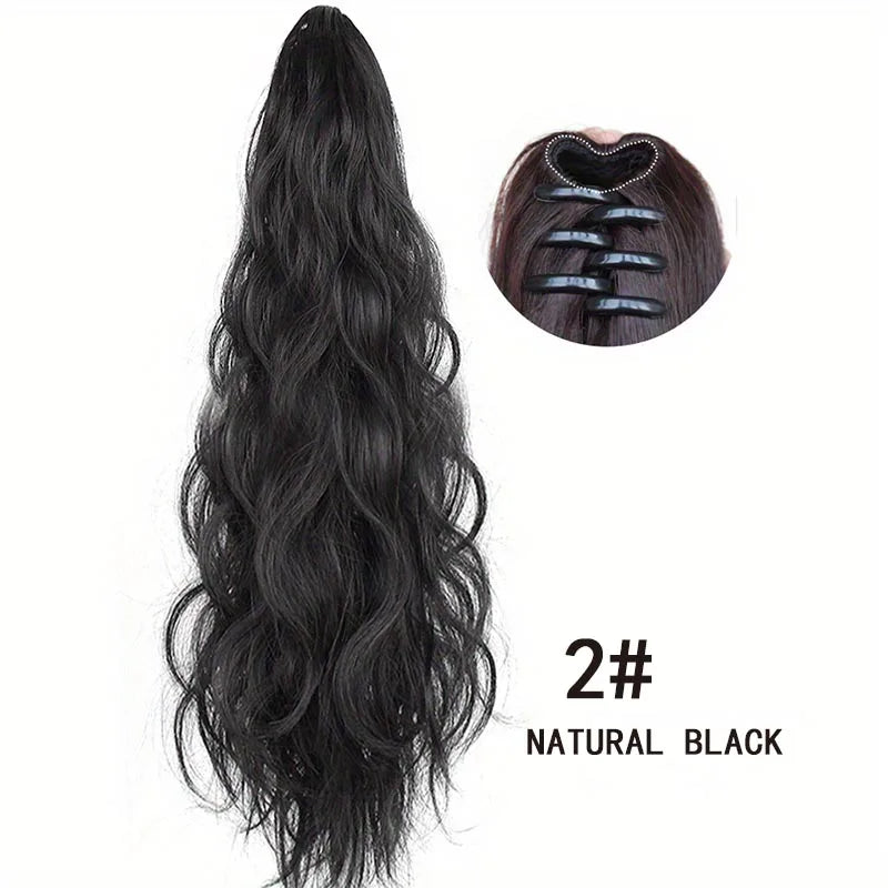 20-Inch Long Curly Claw Clip Ponytail Hair Extension