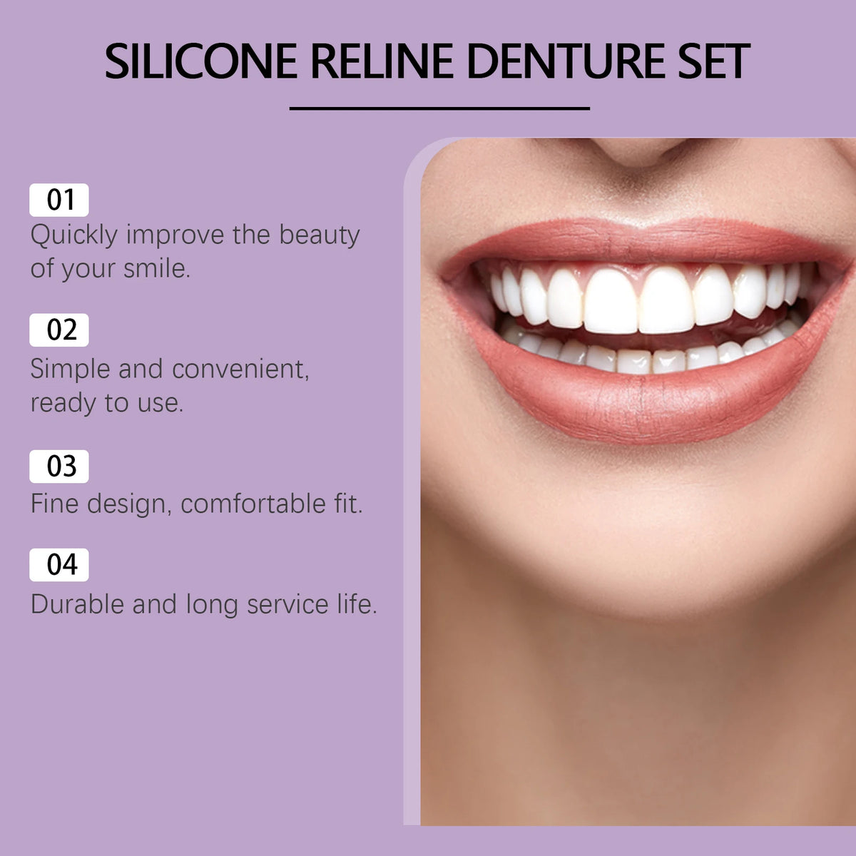 Cosmetic Silicone Denture Set for Instant Natural Smile Improvement