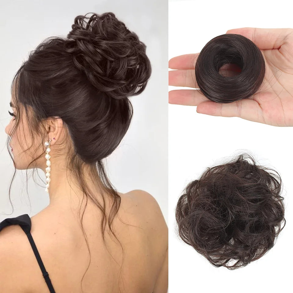 Wavy Messy Bun Hair Extension with Elastic Band - 11