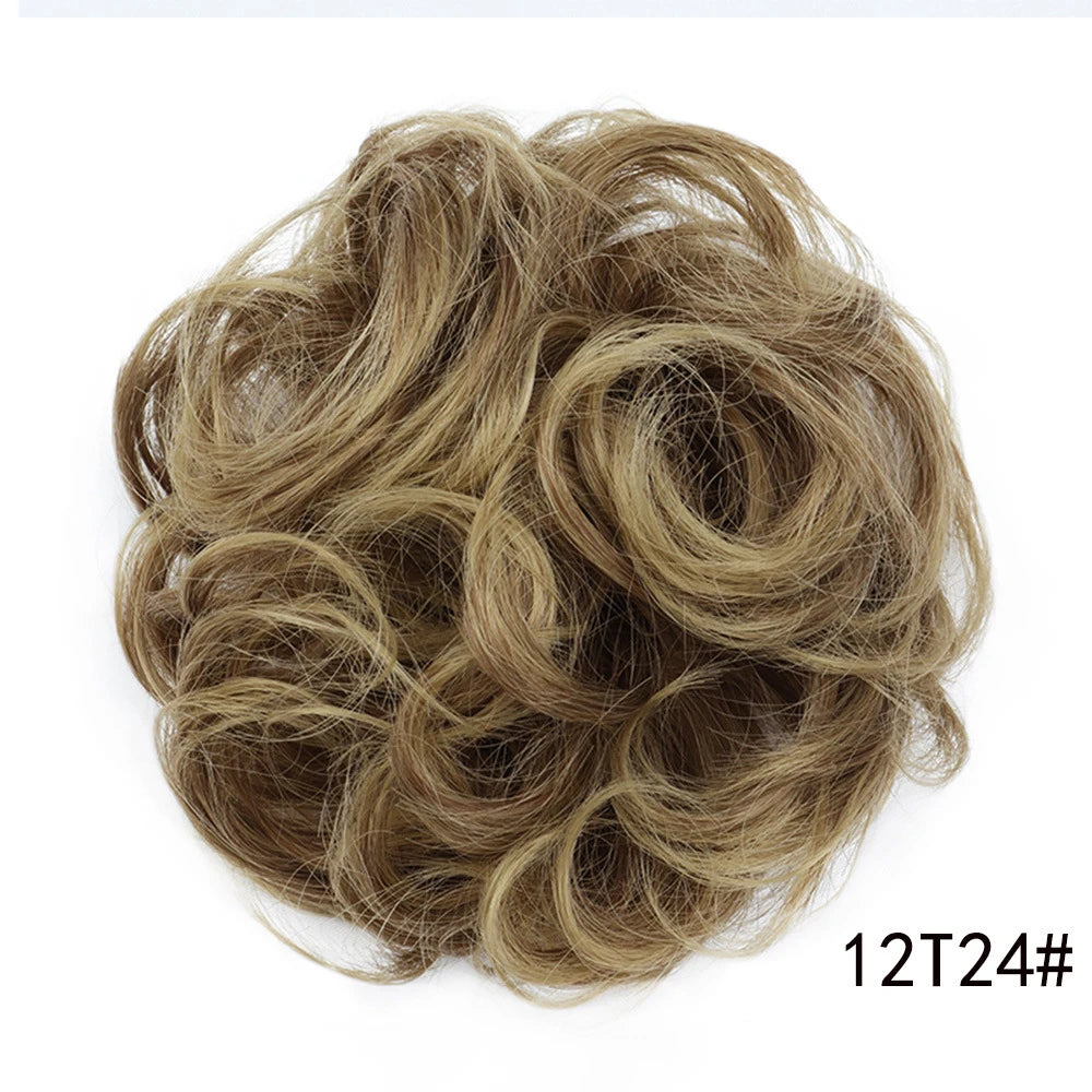 Messy Curly Bun Hair Scrunchie for Instant Volumized Updo Hairstyles - 10