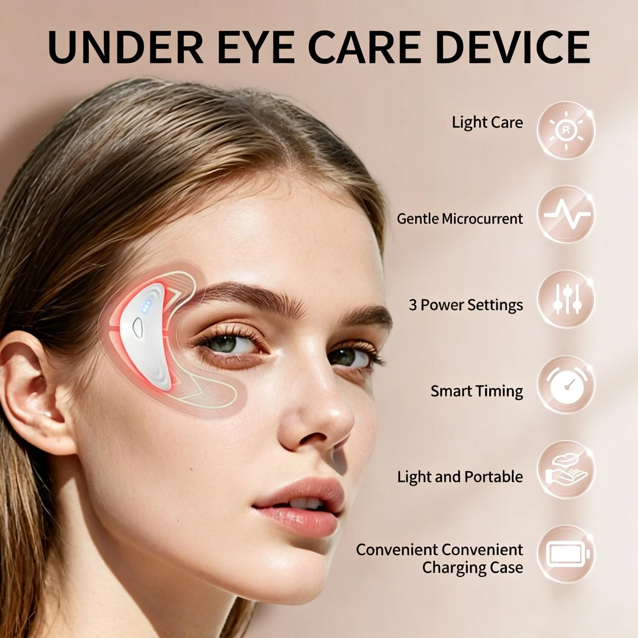 Red Light Microcurrent Eye Massager for Dark Circles and Puffiness - 3