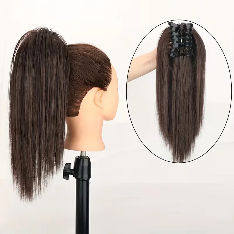 16-Inch Straight Claw Clip Ponytail Hair Extension