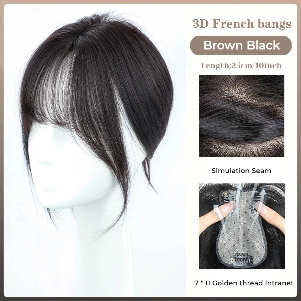 Clip-In Hair Topper Bangs Extension for Natural Volume and Style
