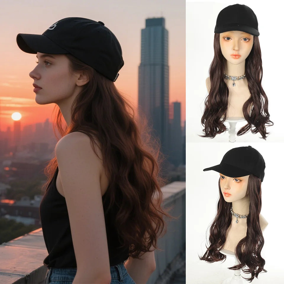 18-Inch Wavy Baseball Cap Wig for Instant Hair Transformations - 8