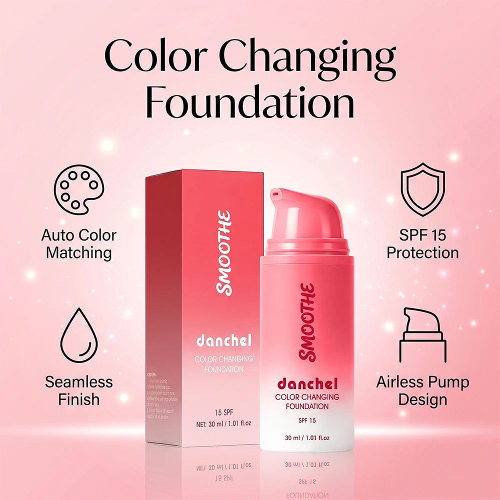 Color-Changing Liquid Foundation for Flawless Skin Tone Matching - 2