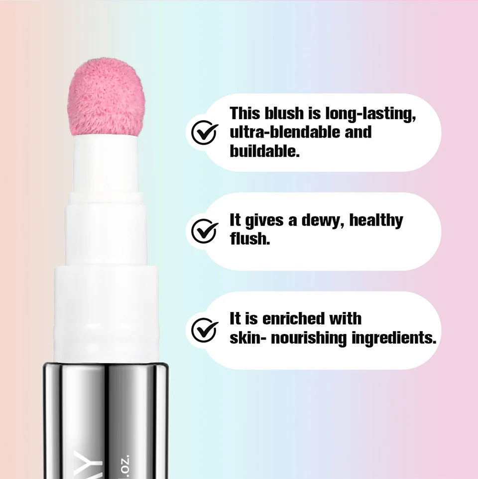 Liquid Blush Stick with Sponge Tip for Natural Matte Cheek Makeup - 10
