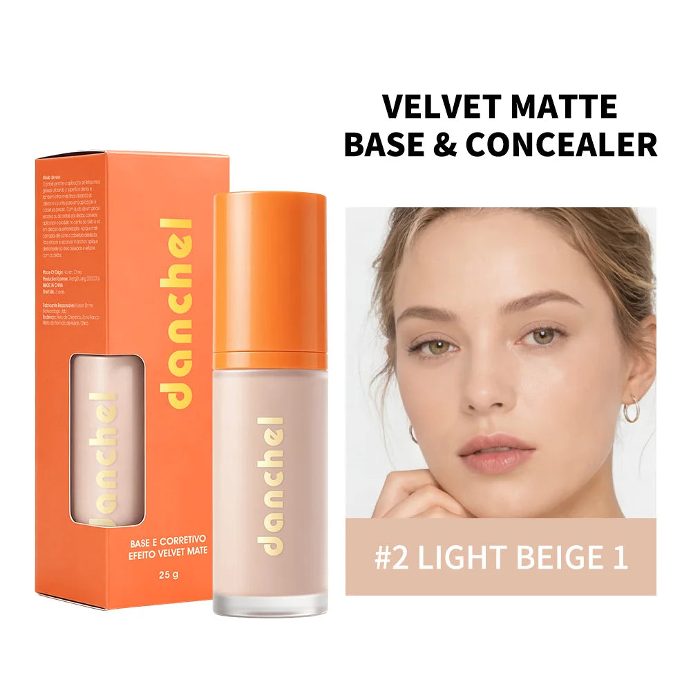 2-in-1 Liquid Foundation and Concealer for Flawless Velvet Matte Finish - 24
