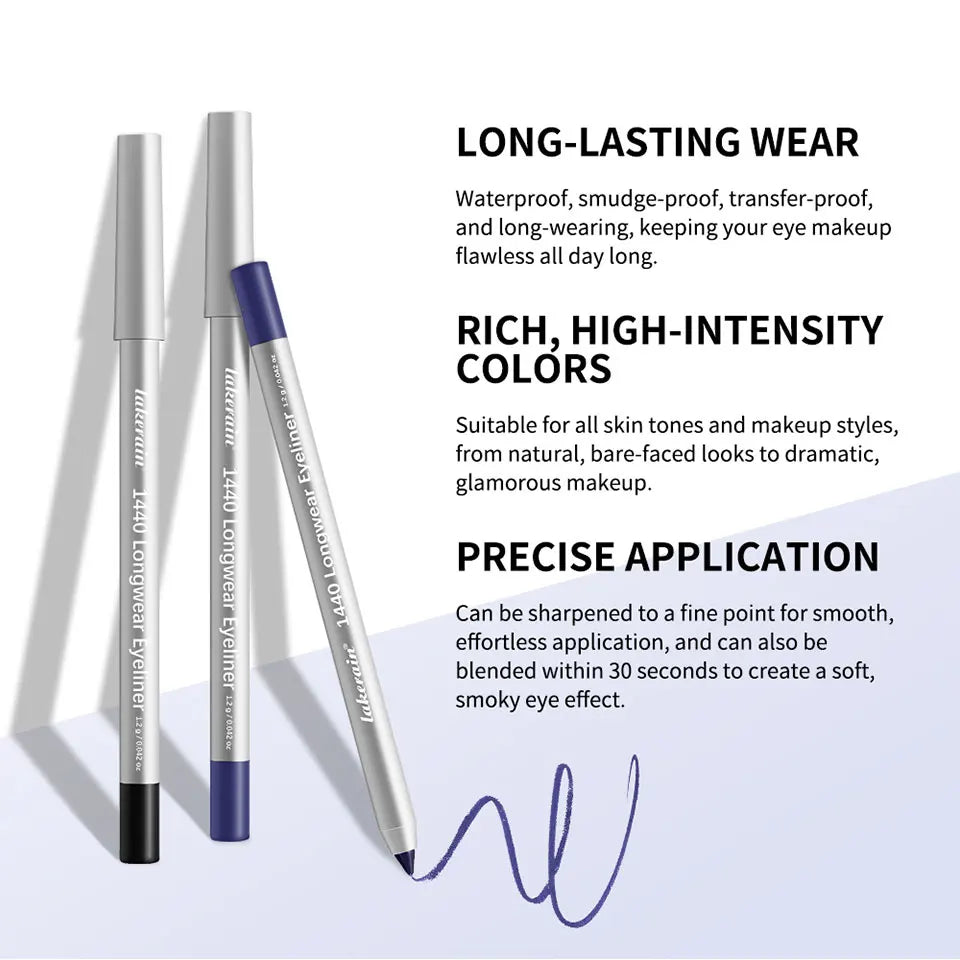 Waterproof Long-Lasting Eyeliner Pencil for Precise Smokey Eye Makeup