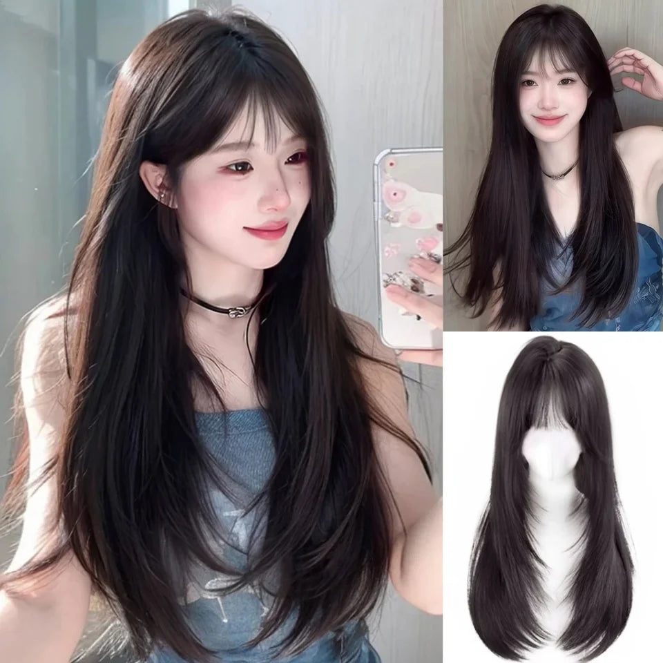 Long Wavy Ombre Blonde Pink Wig with Bangs - 42