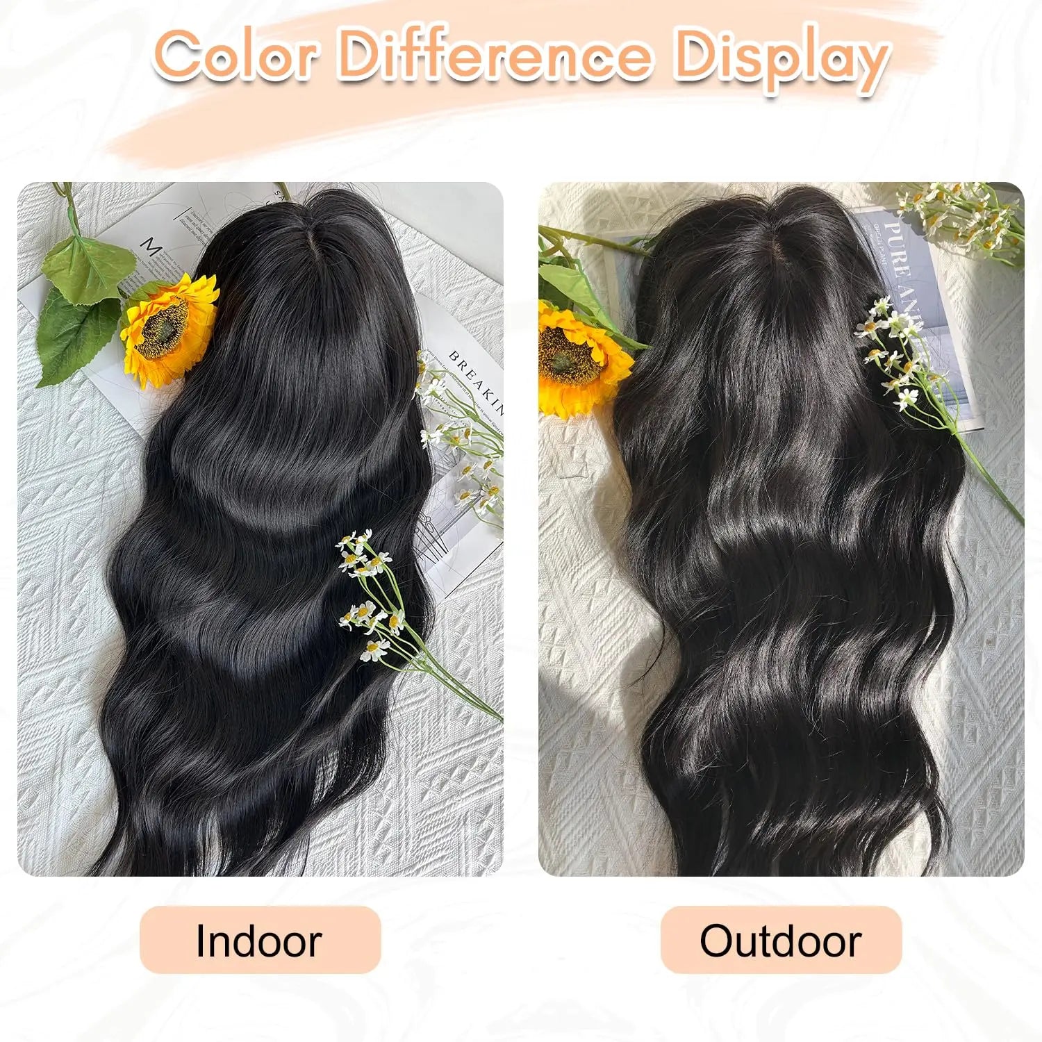 Clip-In Hair Topper with Bangs for Natural Volume and Root Coverage - 5