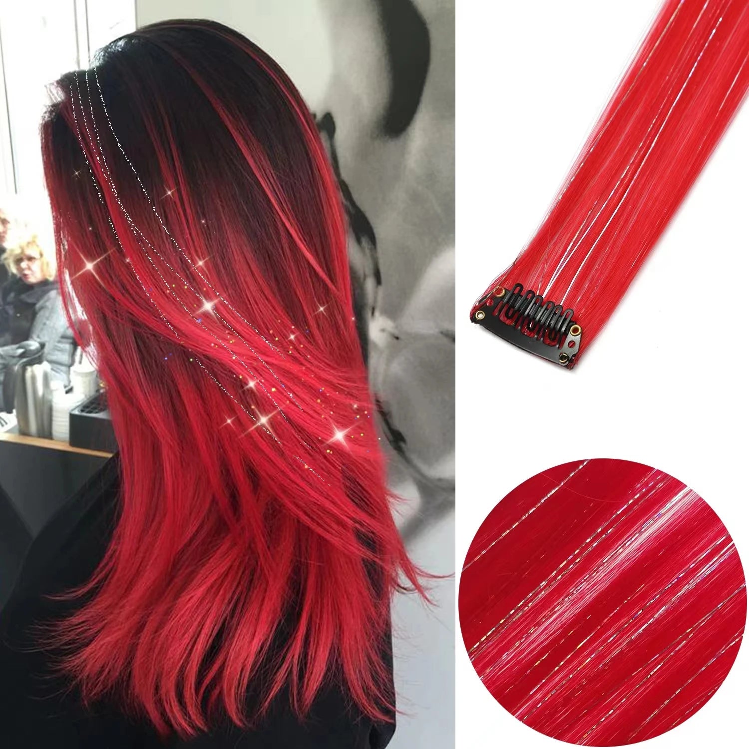 22-Inch Colored Clip-In Hair Extension Highlights - 30