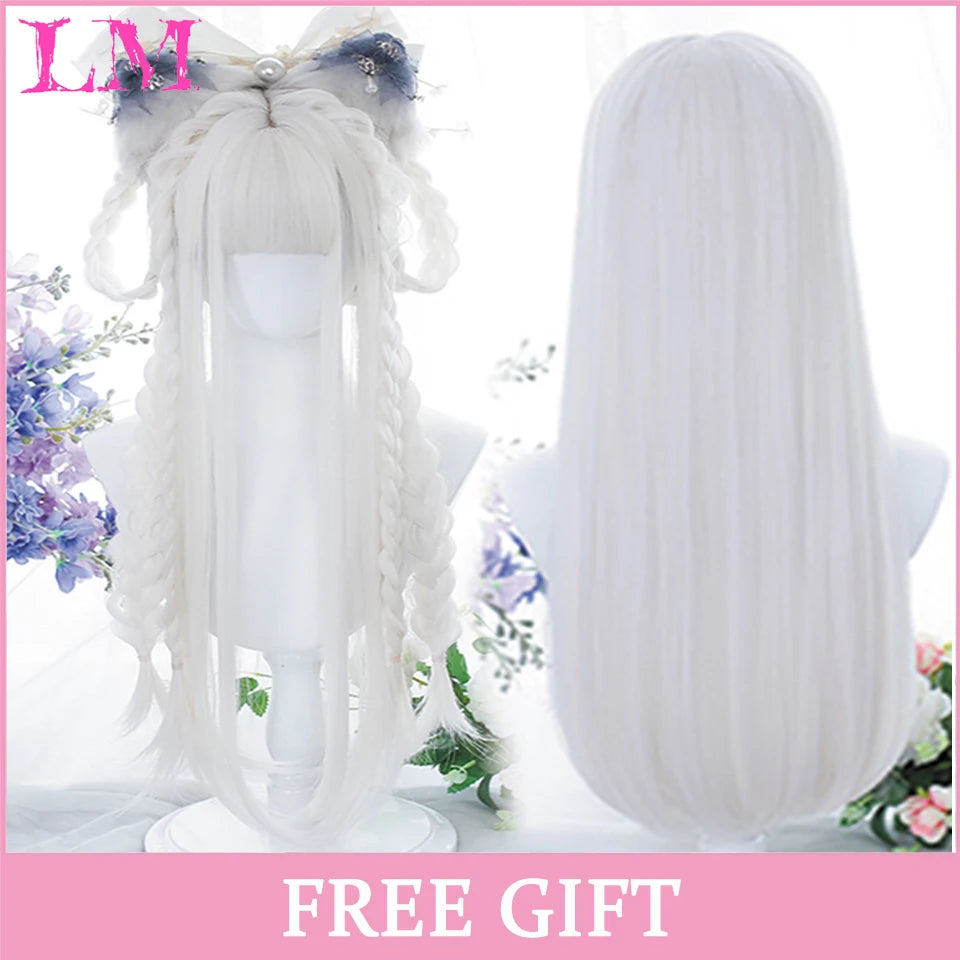 24-Inch Long Pink Cosplay Wig for Costumes - 74