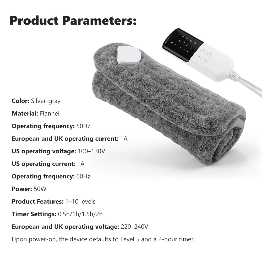 Electric Flannel Heating Pad for Back Pain and Muscle Relief - 16