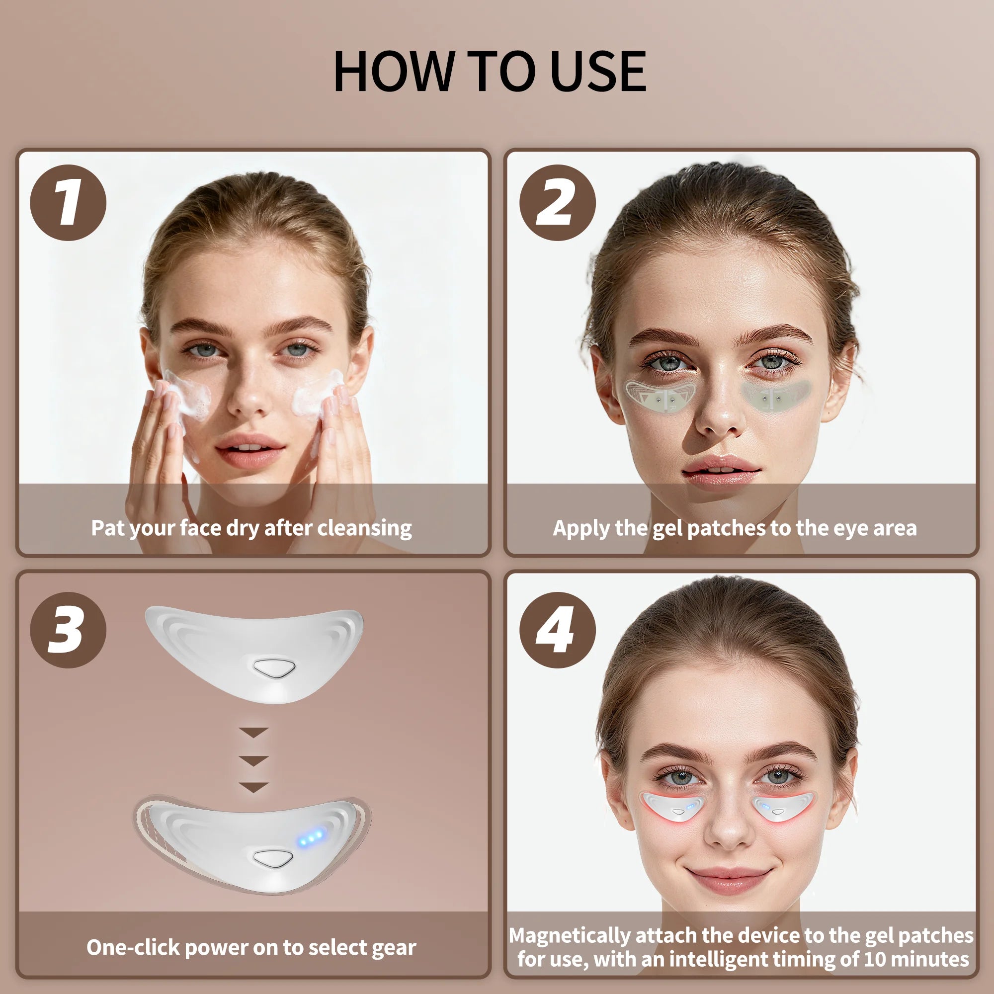 Red Light Microcurrent Eye Massager for Dark Circles and Puffiness - 13