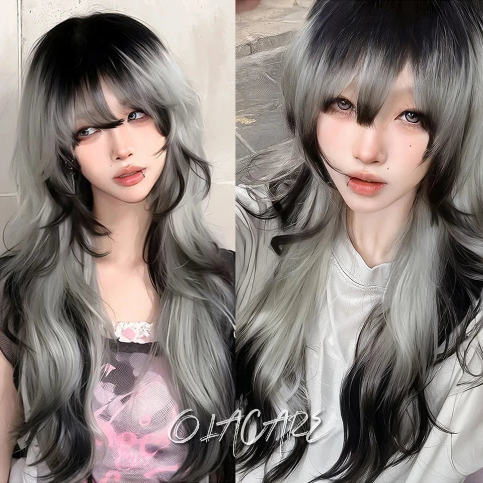 Wavy Brown Cosplay Wig with Curly Pigtails for Costume Parties - 21