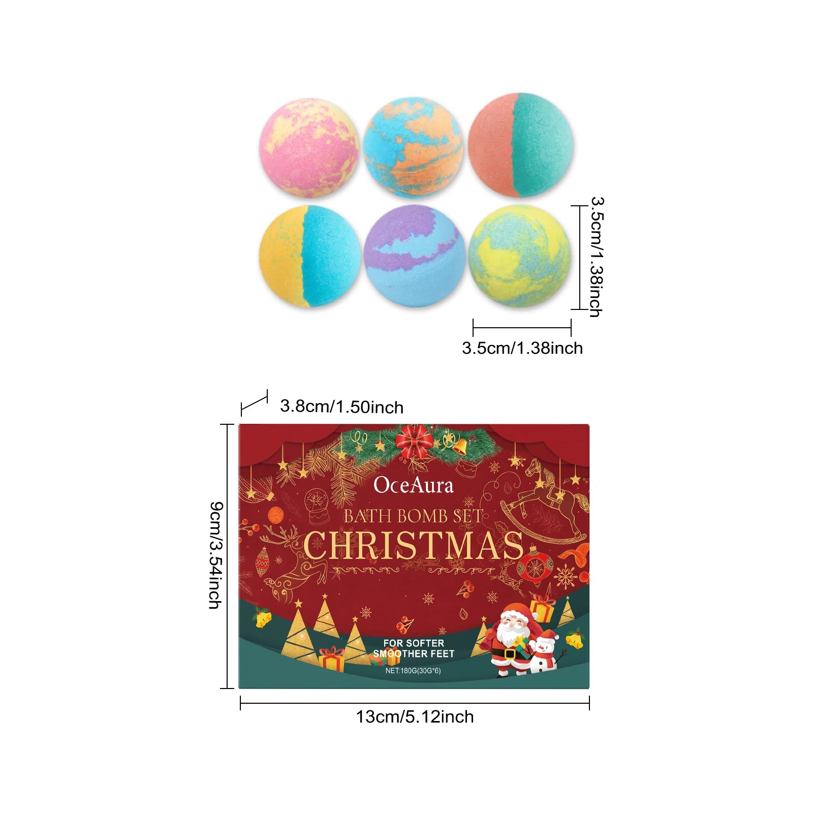 Scented Surprise Bath Bomb Gift Set for Kids and Adults - 6