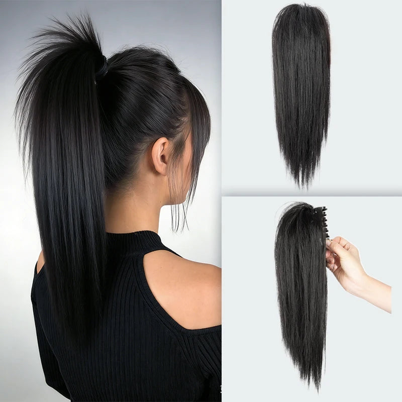 14-Inch Straight Claw Clip Ponytail Extension