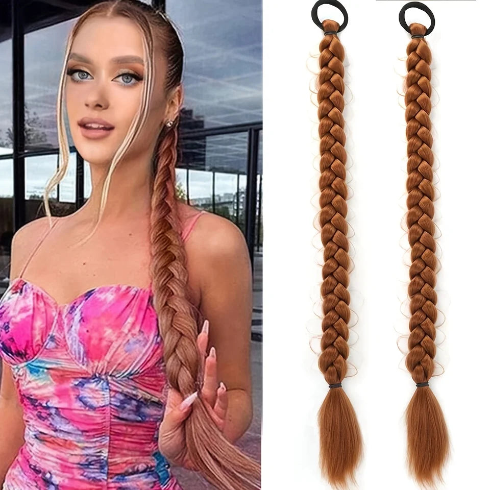 2-Piece Long Braided Ponytail Extensions for Daily Hair Styling - 8