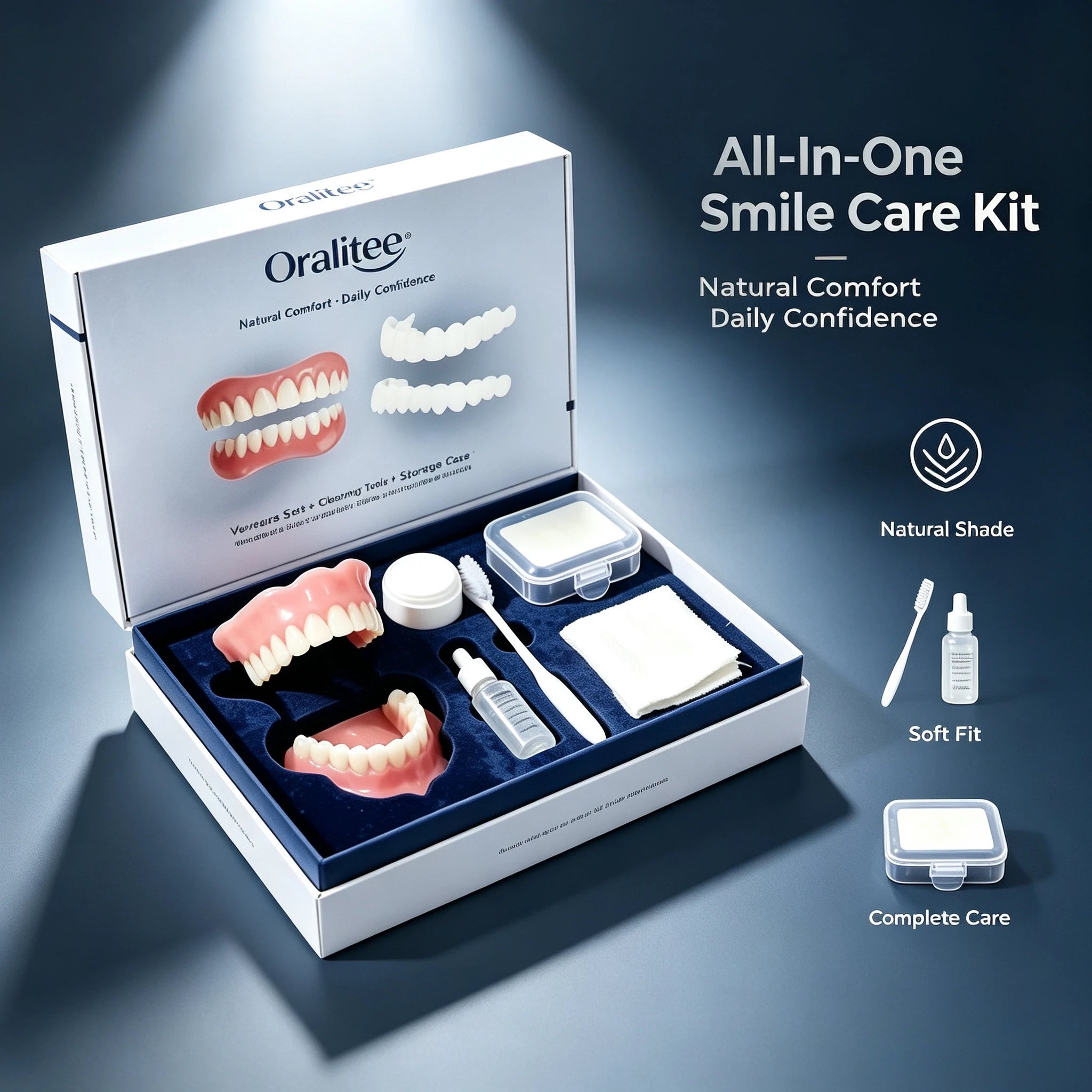 Adjustable Silicone Smile Veneers Kit for Upper and Lower Teeth - 1