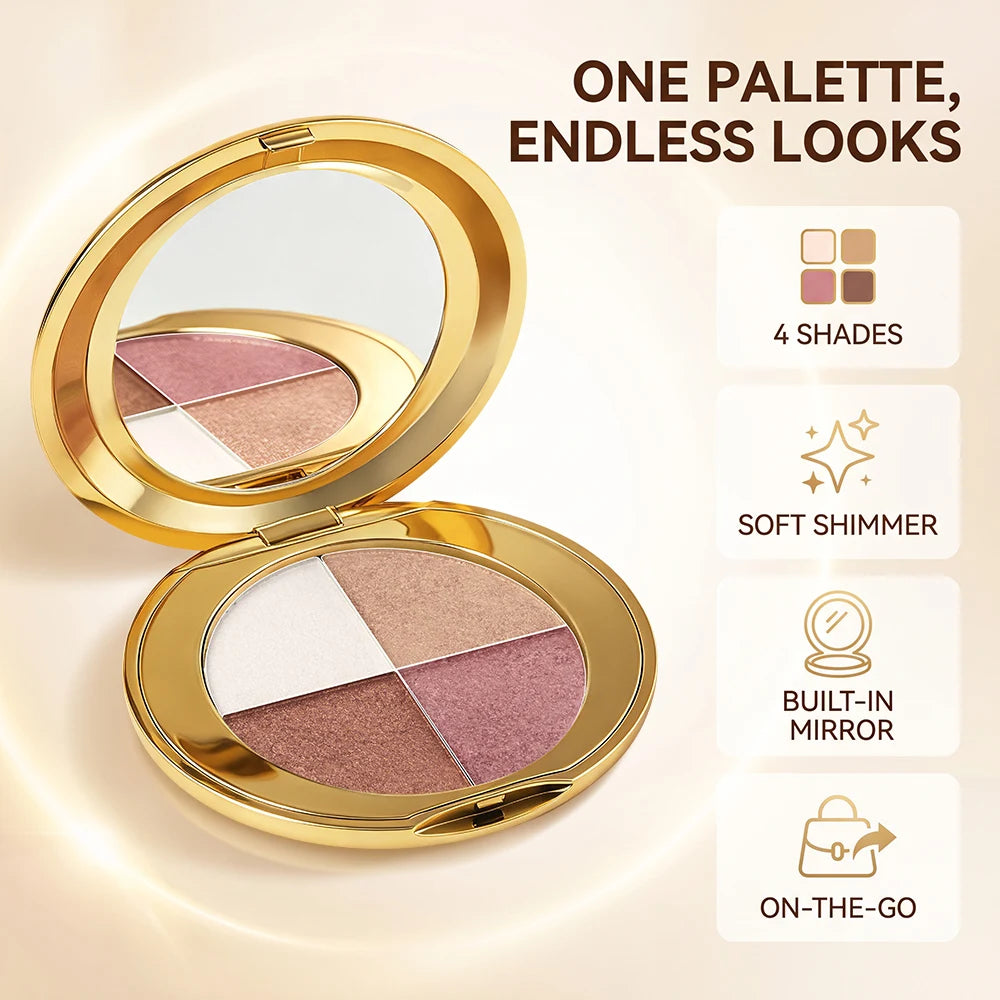 4-in-1 Highlighting and Contouring Face Palette for Eyes and Cheeks