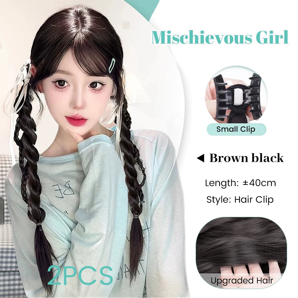 Long Claw Clip-On Braid Ponytail Hair Extension for Daily Styling